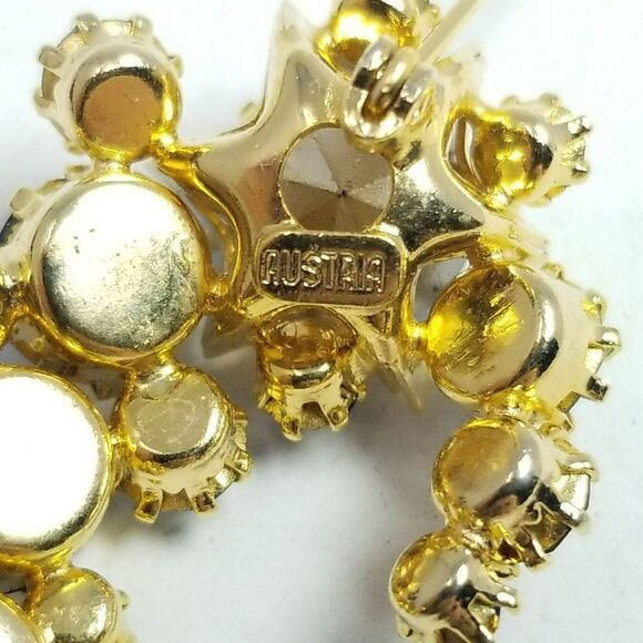Vintage Blue Rhinestone Cluster Brooch, Made in Austria, Retro 50s Sparkle - Picture 4 of 7
